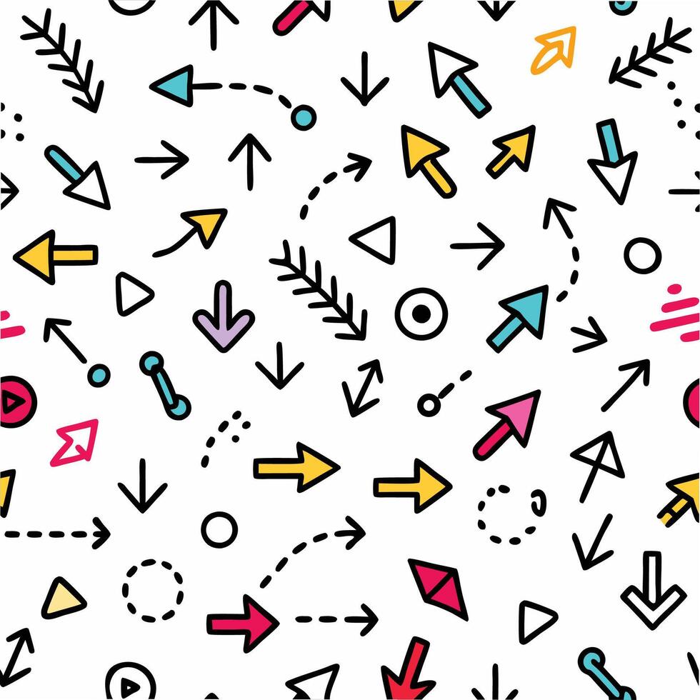a colorful pattern with arrows and arrows vector