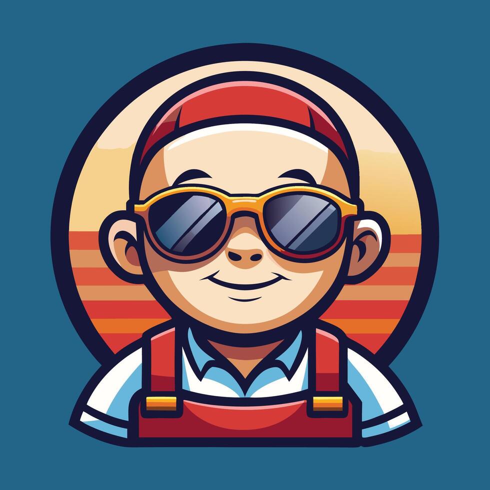 a cartoon character wearing sunglasses and a hat vector