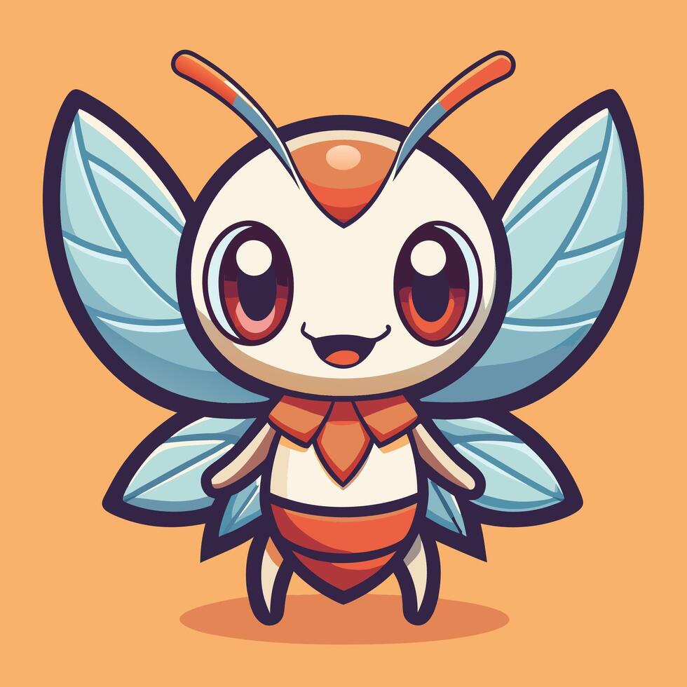 a cartoon insect with big eyes and a big smile vector
