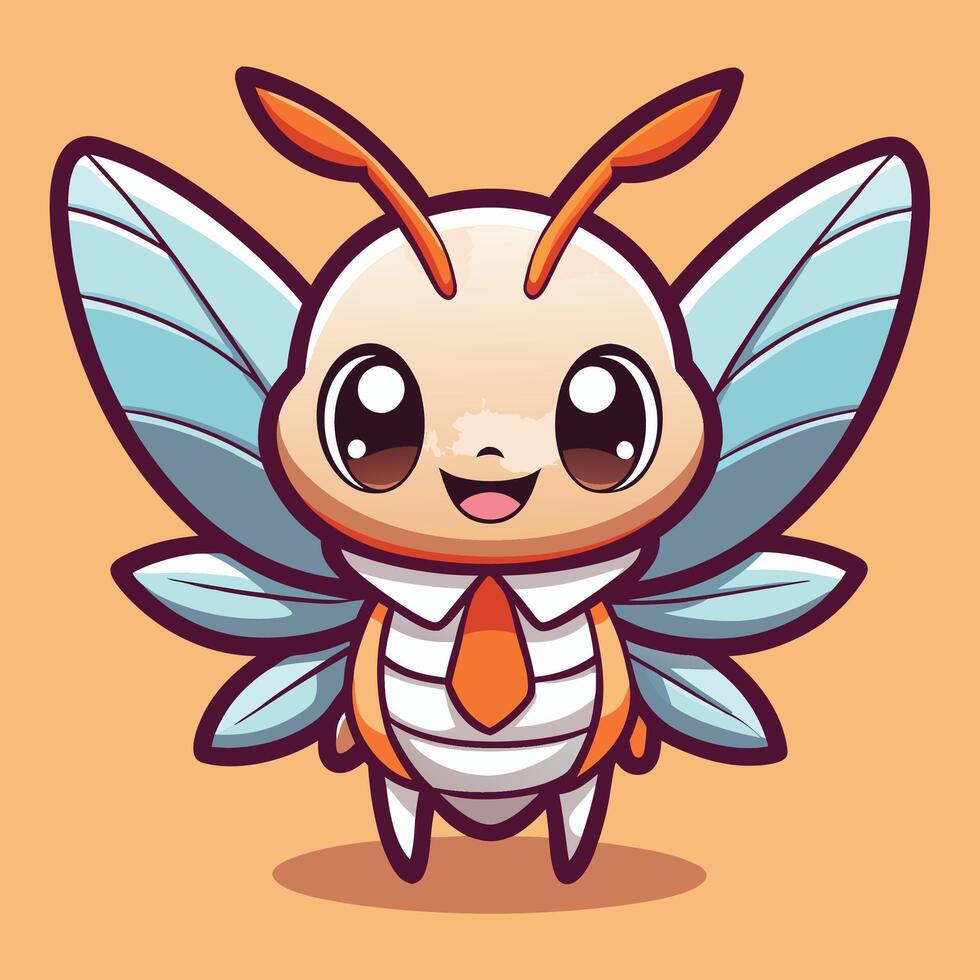 a cartoon insect with a tie on its head vector