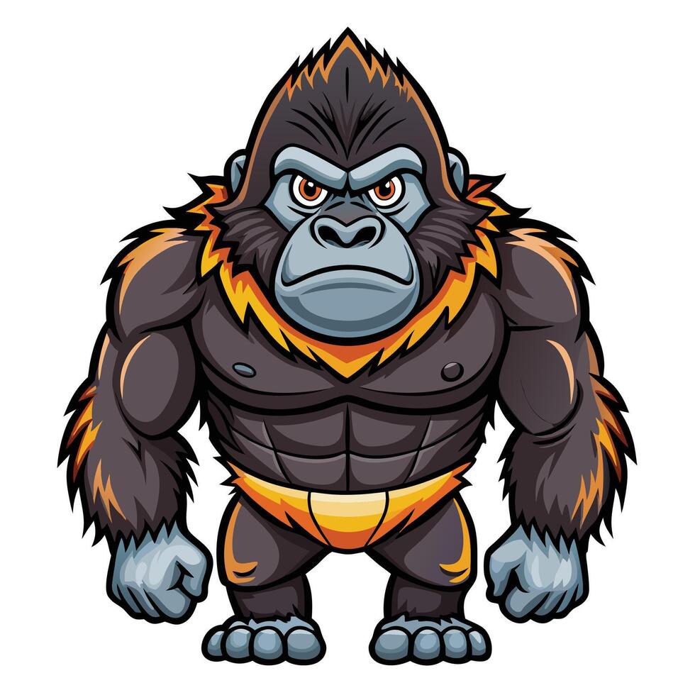 gorilla cartoon character illustration vector