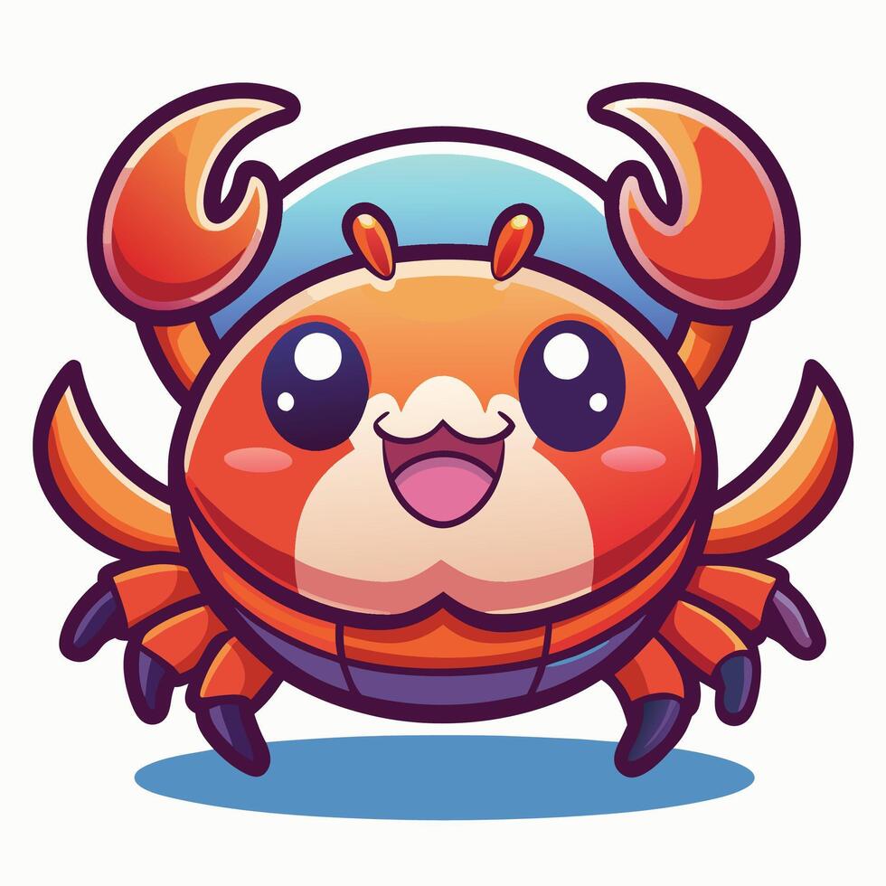 a cartoon crab with a hat on vector