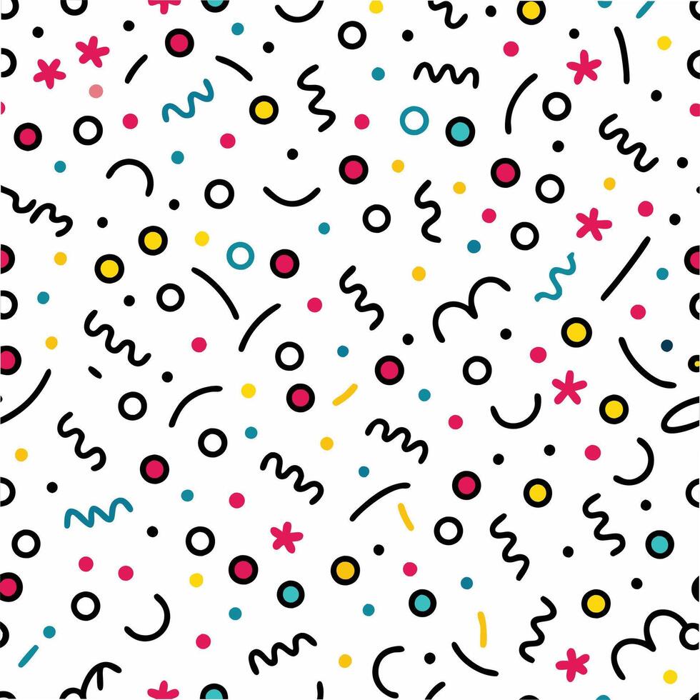 seamless pattern with colorful shapes and lines vector