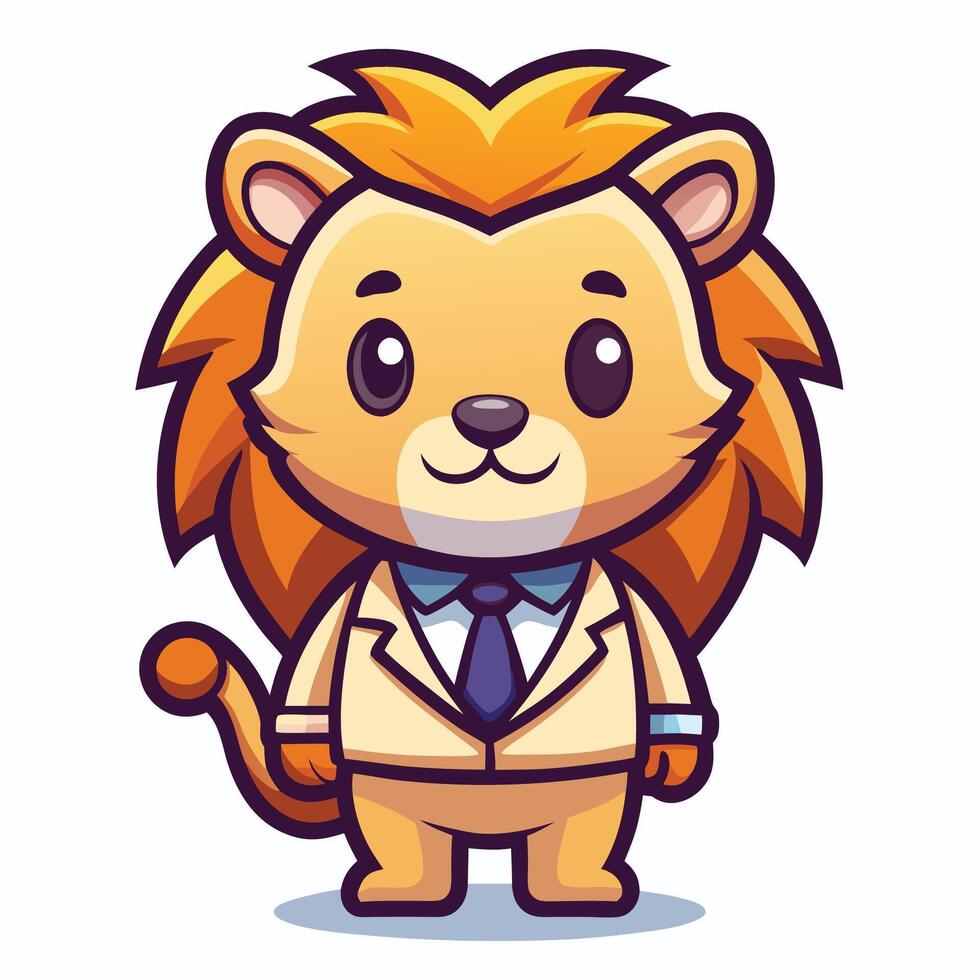 a cartoon lion in a suit and tie vector