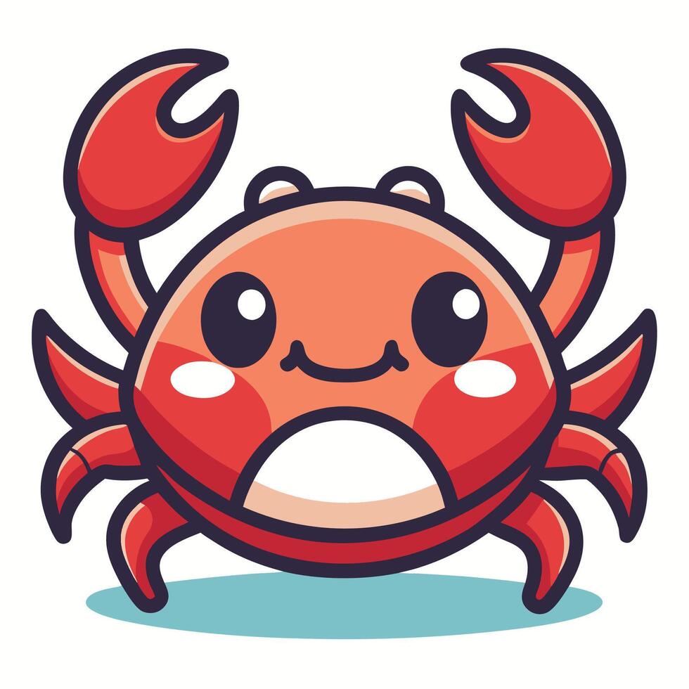 a cartoon crab with big eyes and a smile vector