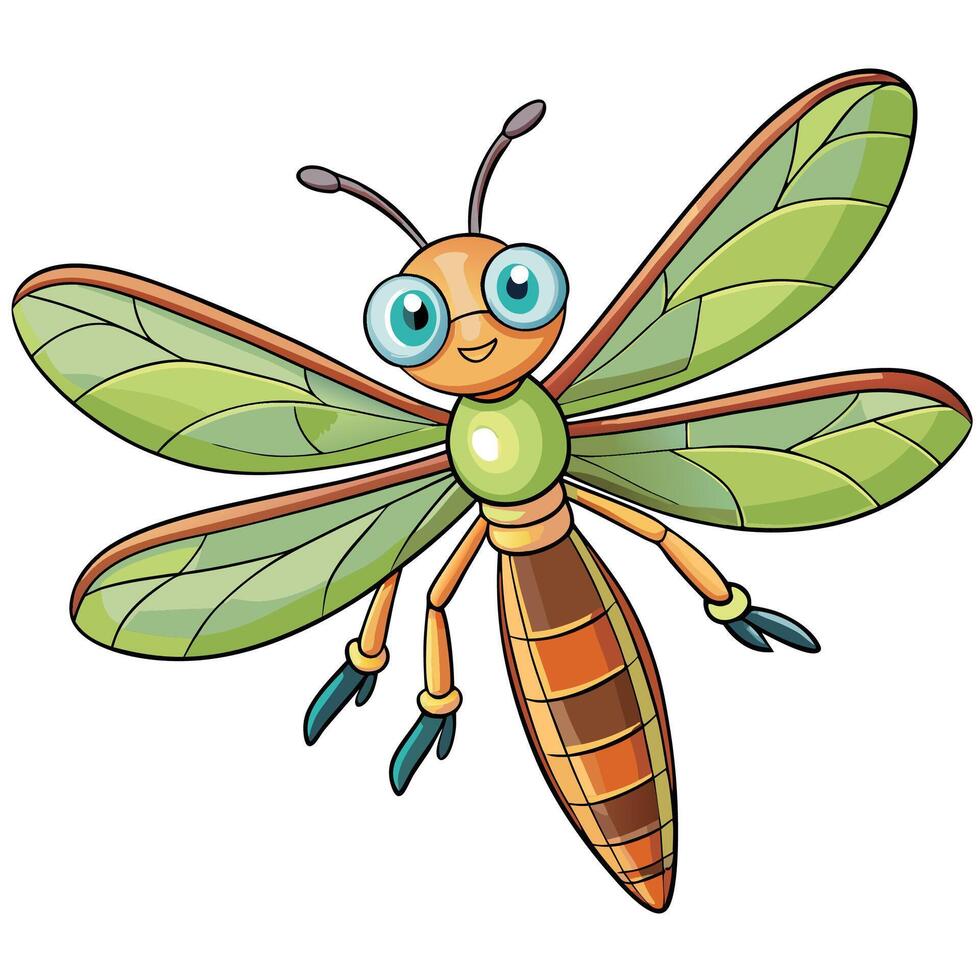 a cartoon dragonfly vector