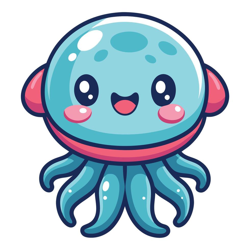 cute octopus illustration vector