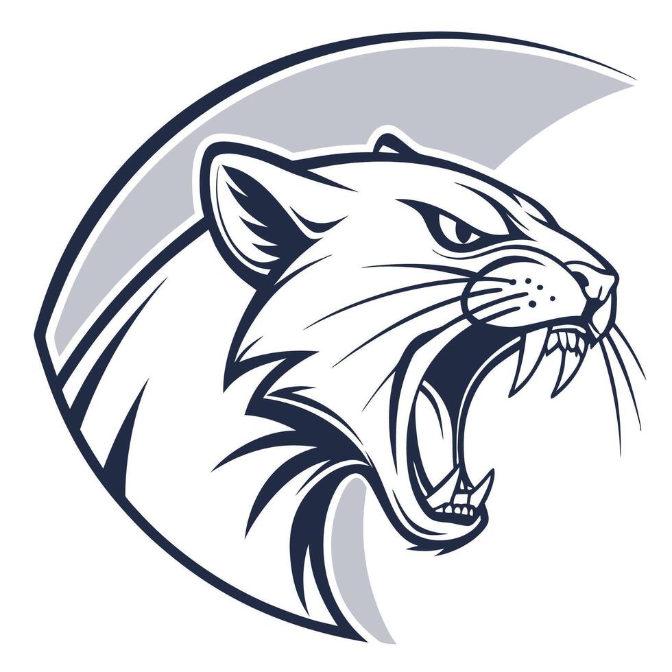 a panther head with its mouth open vector