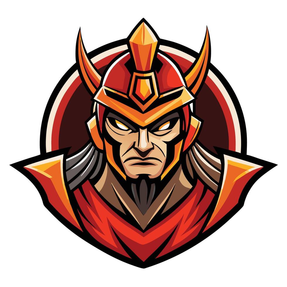 a cartoon character with a red helmet and horns vector