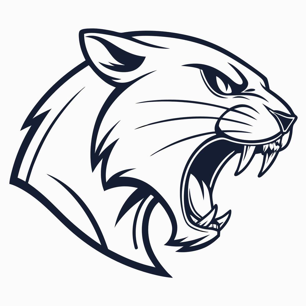 a panther head with its mouth open vector