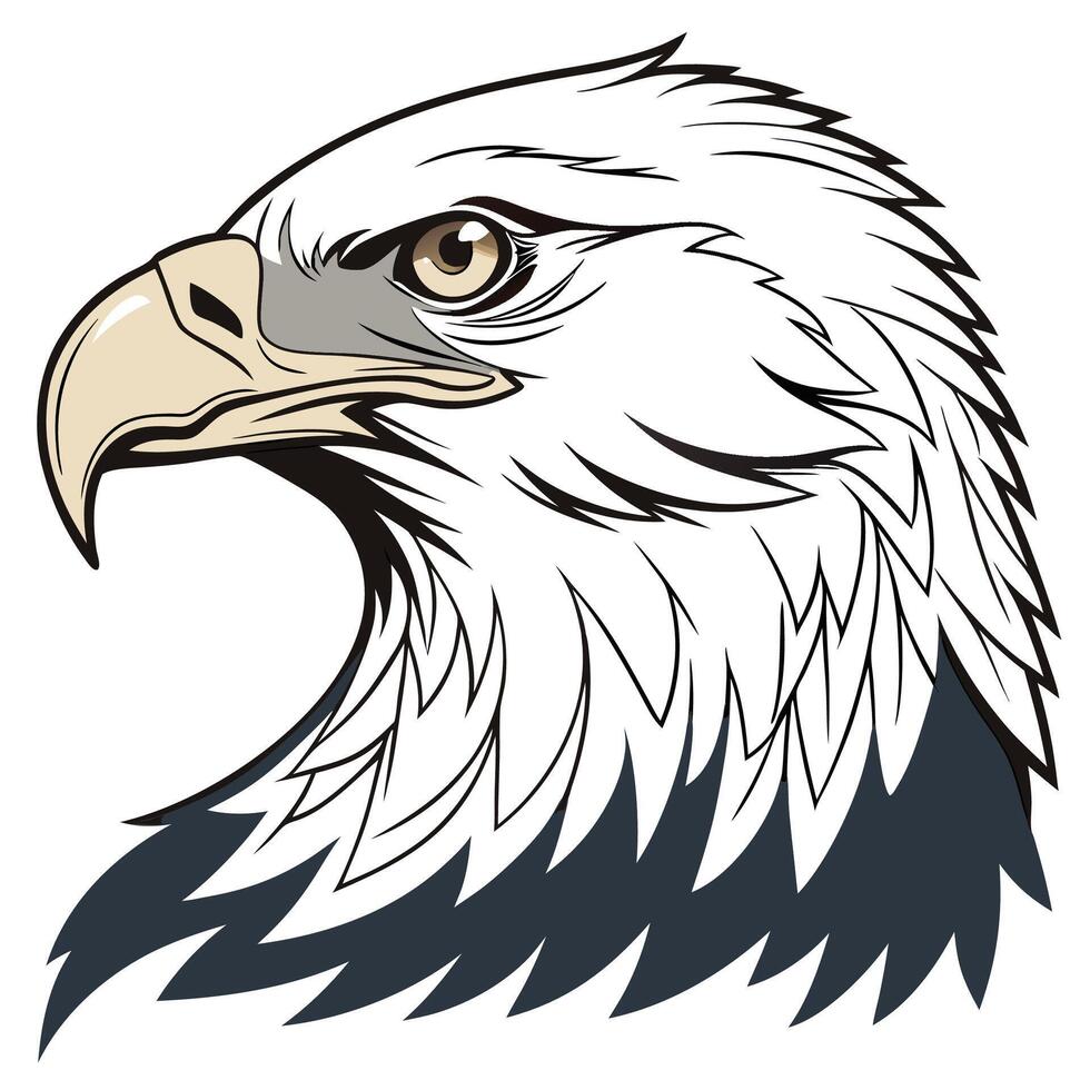 an eagle head on a white background vector