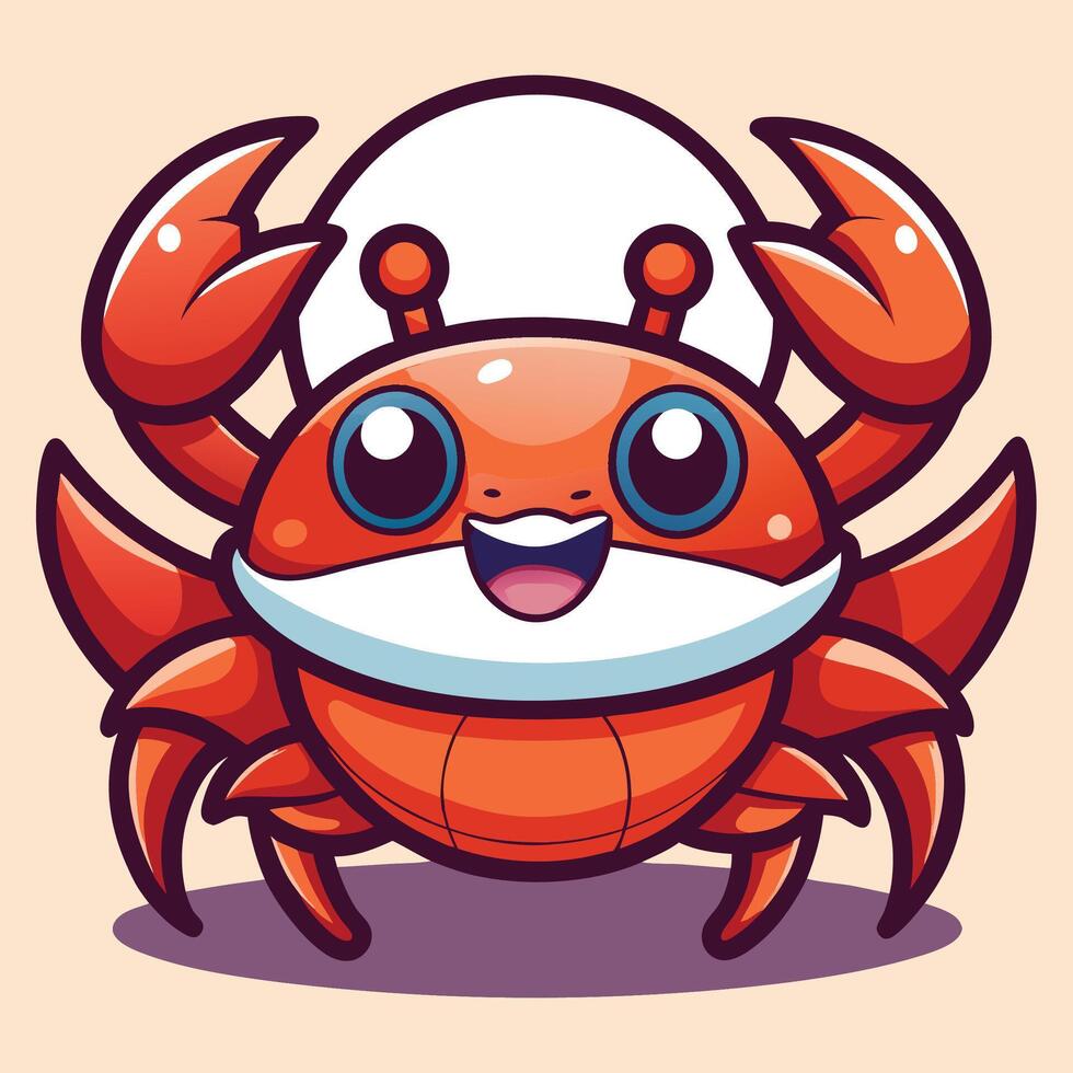 a cartoon crab with a big smile on its face vector