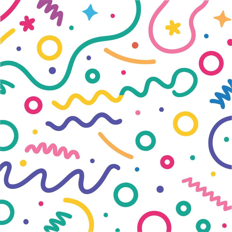 a colorful background with various shapes and lines vector