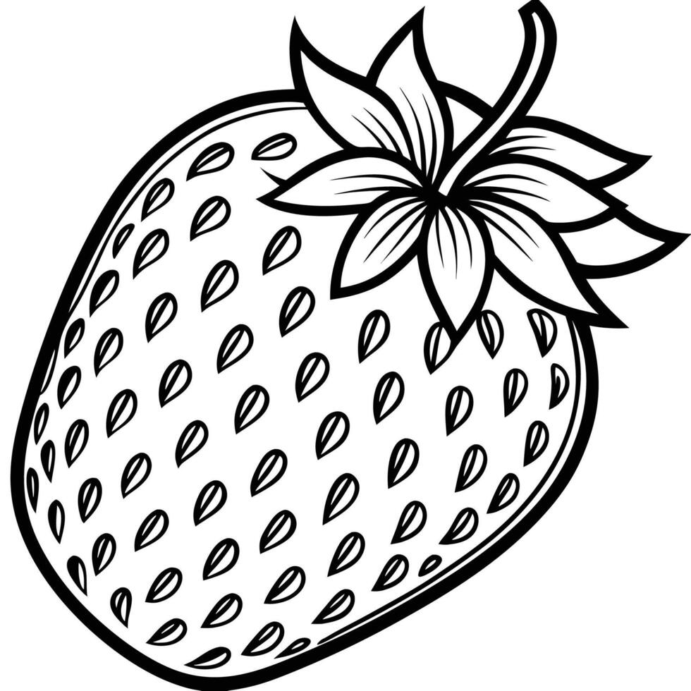 strawberry coloring pages free printable coloring pages vector
