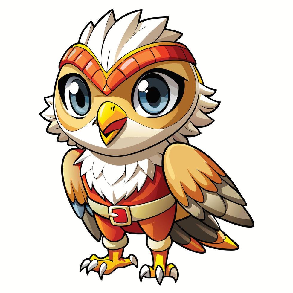 a cartoon owl with a red and white outfit vector