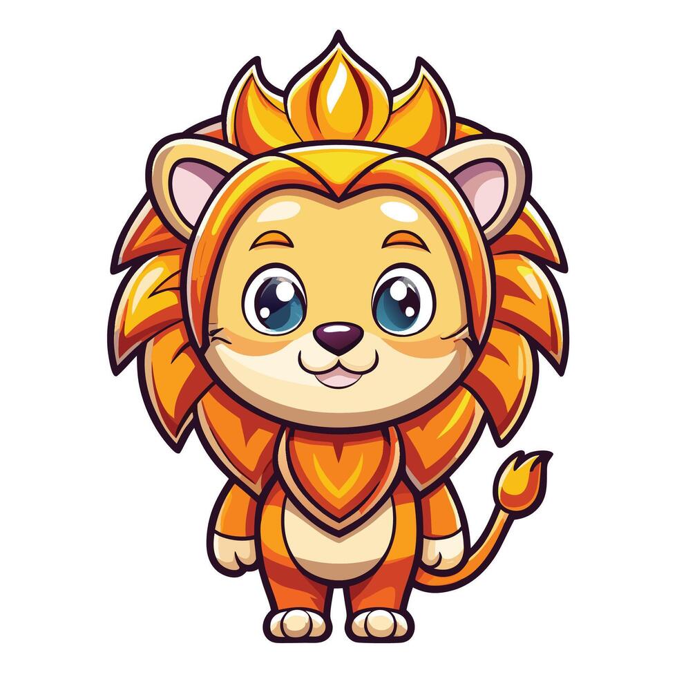 cartoon lion character illustration vector