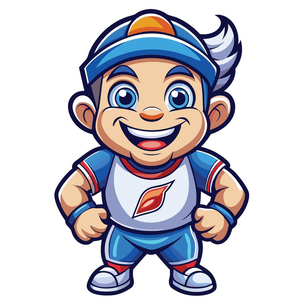 cartoon character of a baseball player illustration vector
