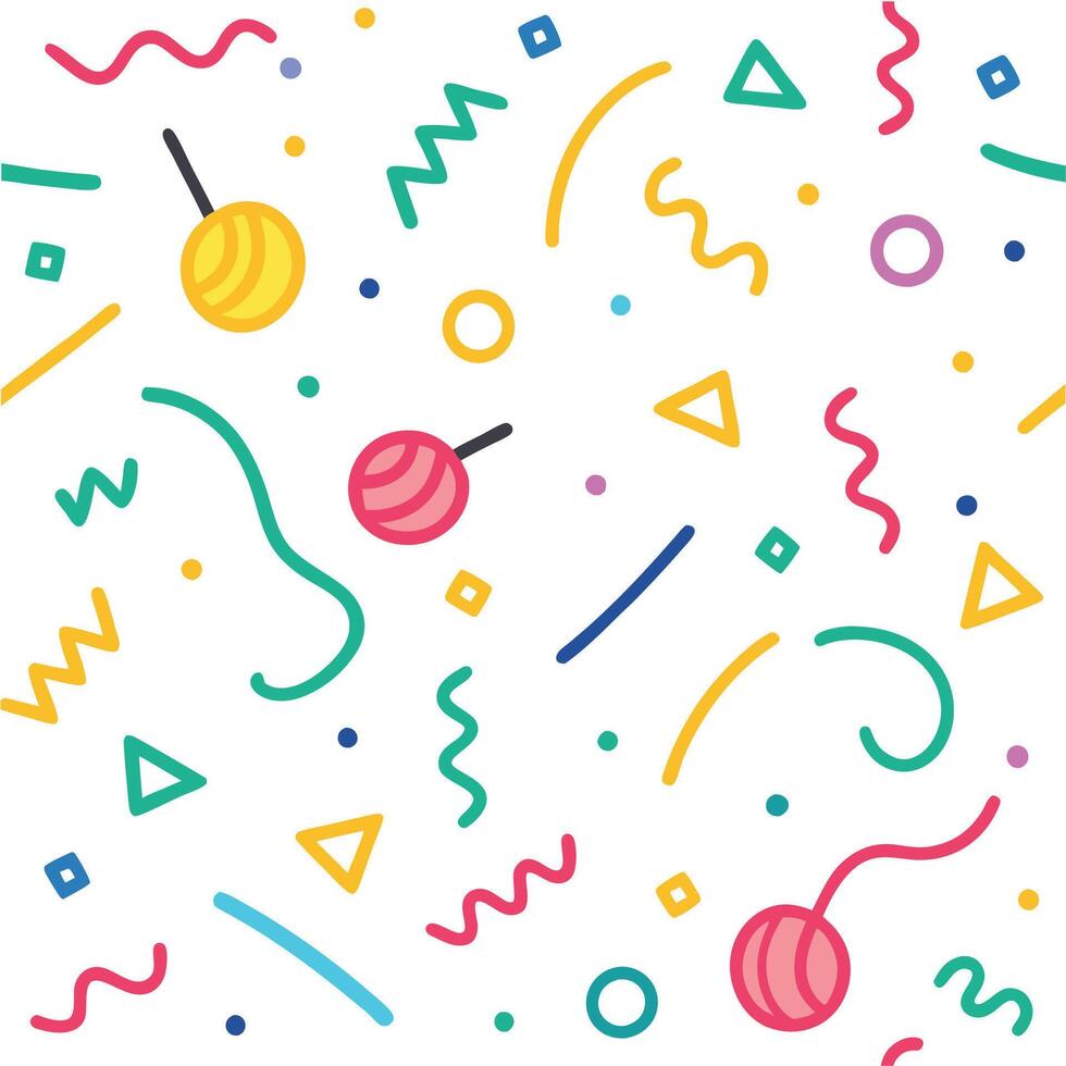 a colorful pattern with candy and confetti vector