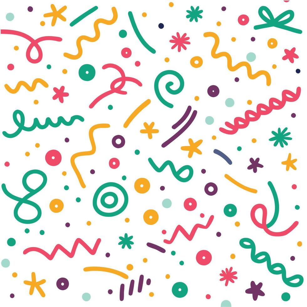 a colorful pattern with various shapes and lines vector
