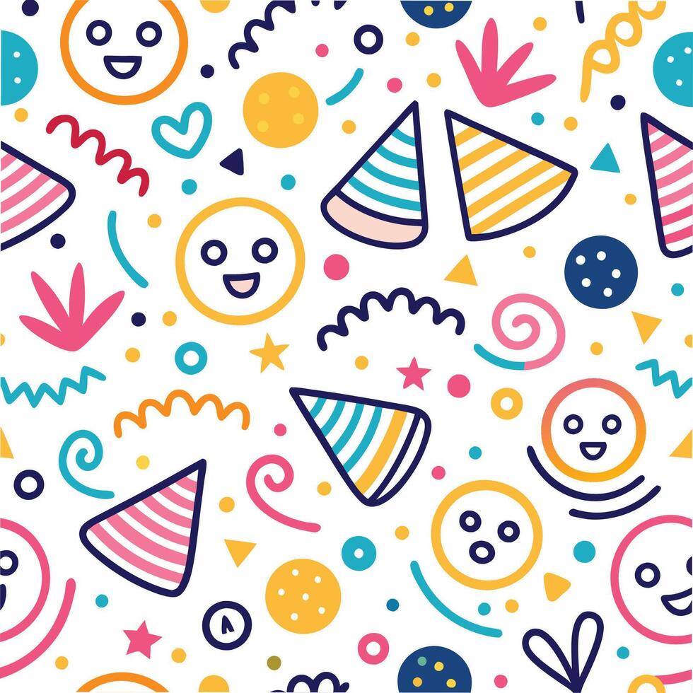 happy birthday seamless pattern illustration vector