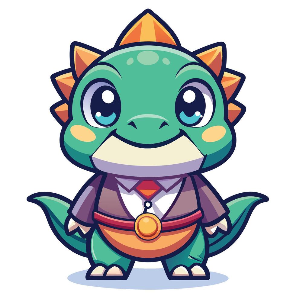 a cartoon dinosaur wearing a suit and tie vector