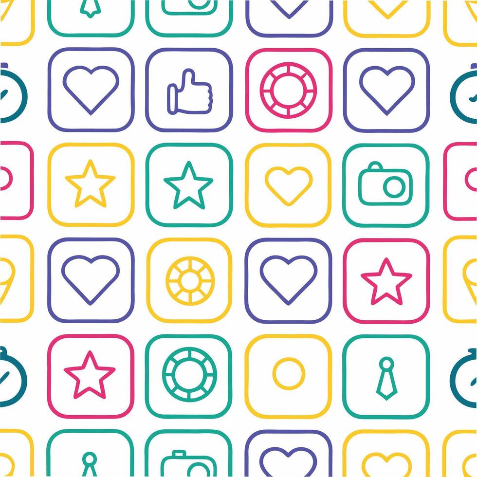 a colorful set of icons with different shapes and colors vector