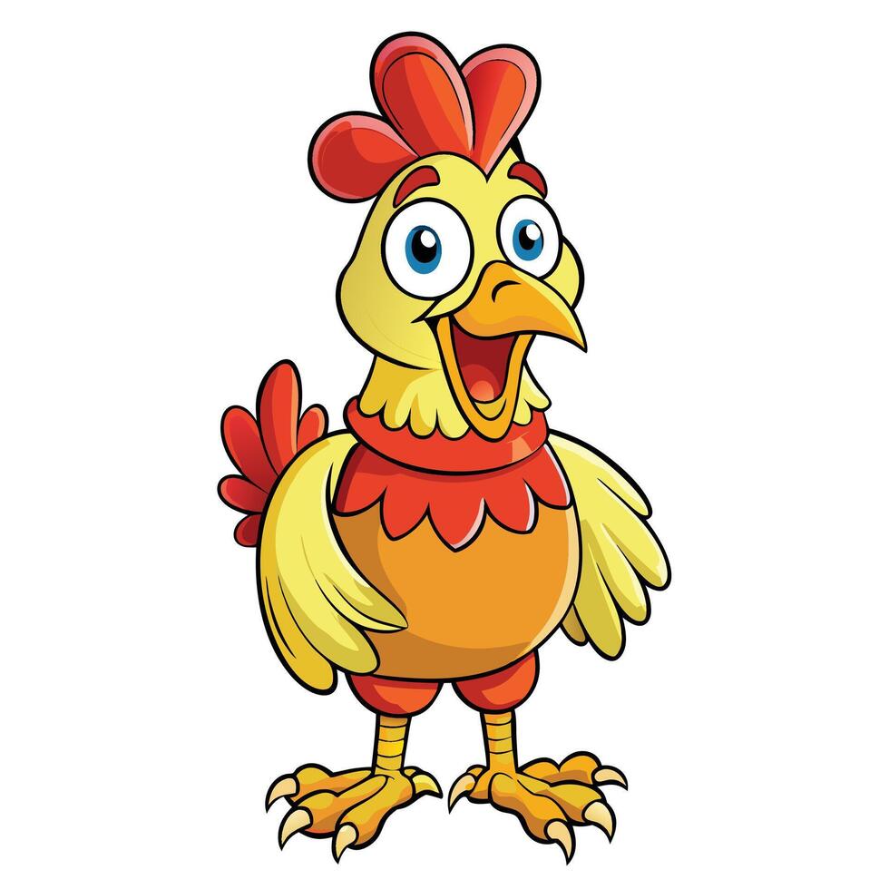 cartoon chicken art vector