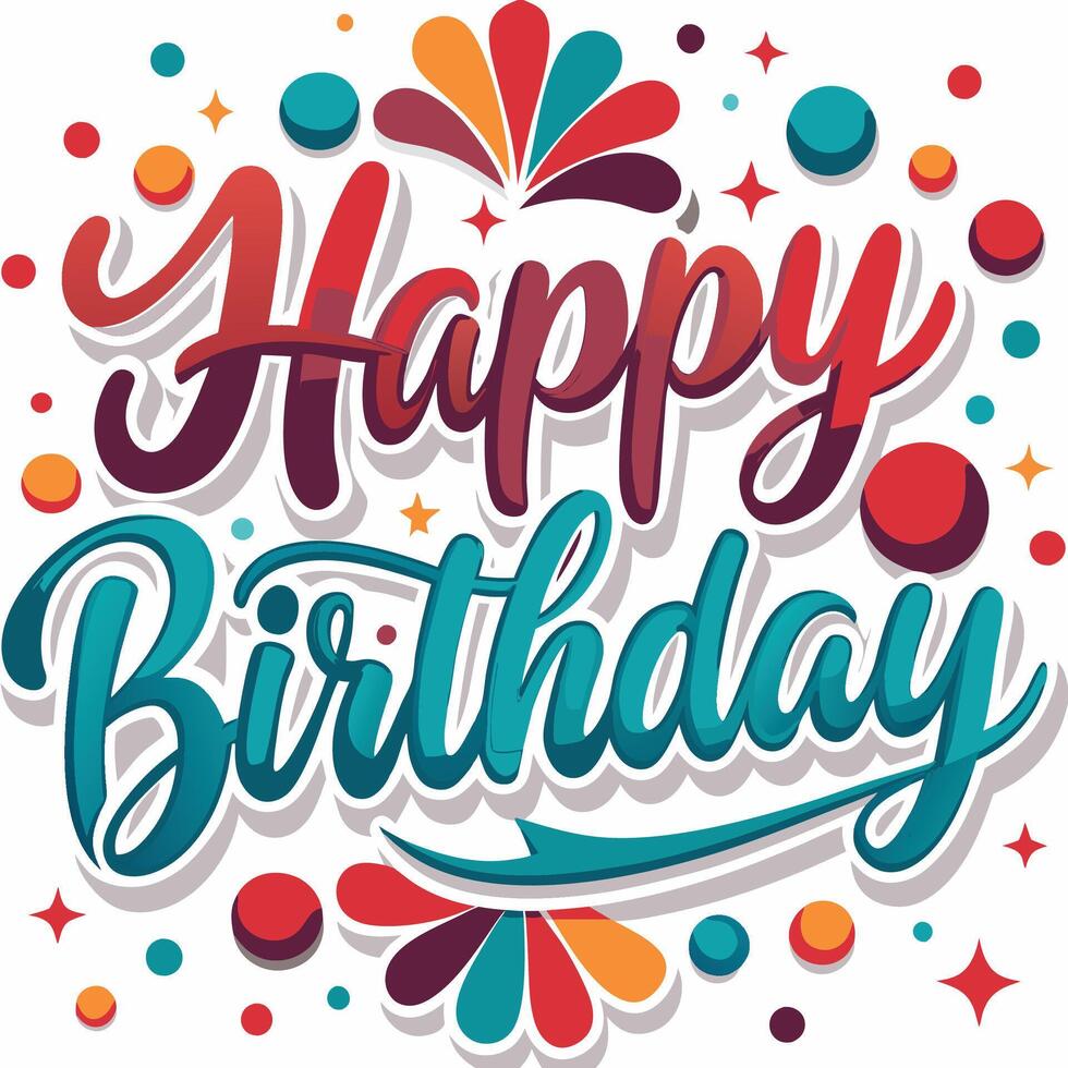 happy birthday card illustration vector