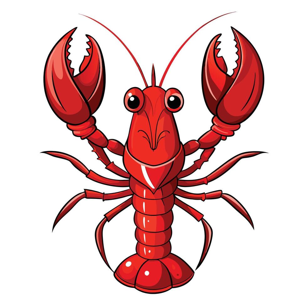 a cartoon lobster on a white background vector