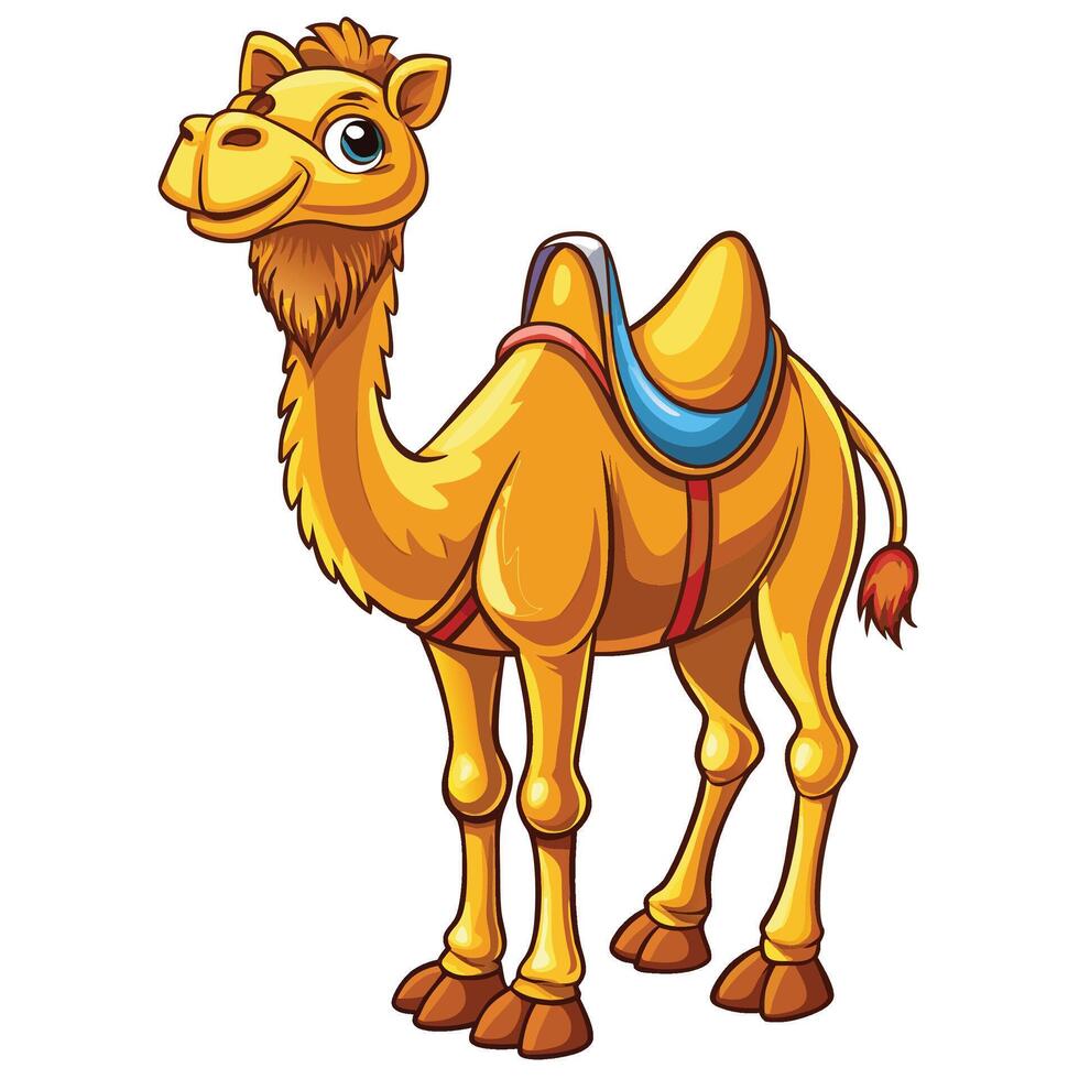 cartoon camel on white background vector