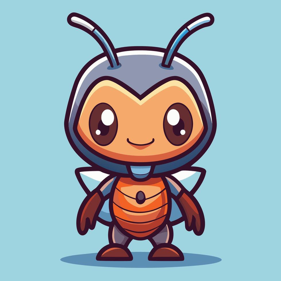 cartoon insect character with a big head and a big nose vector