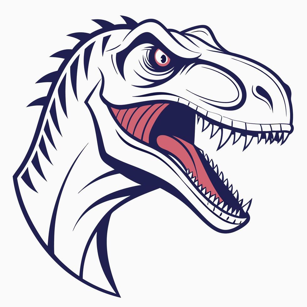 a t - rex head with open mouth vector