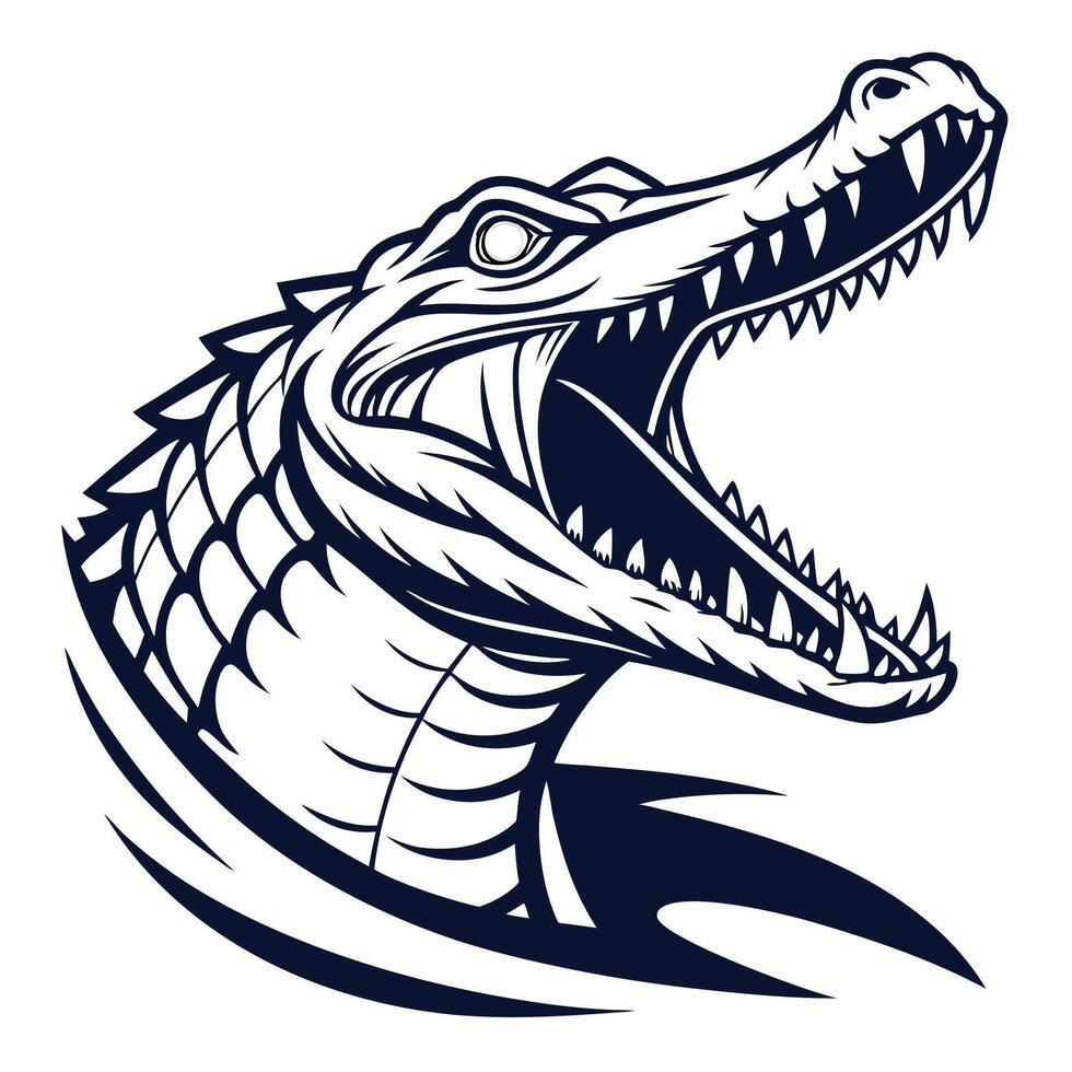 an alligator head with its mouth open vector