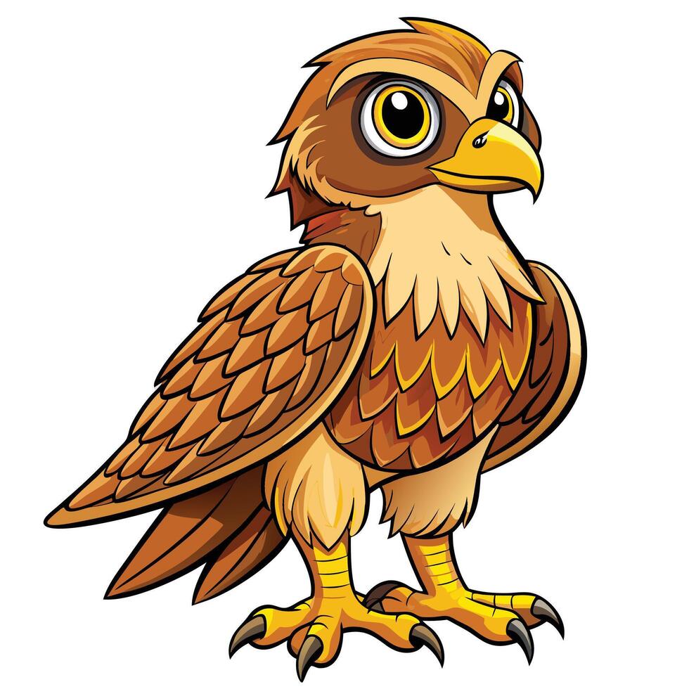 cartoon brown hawk vector