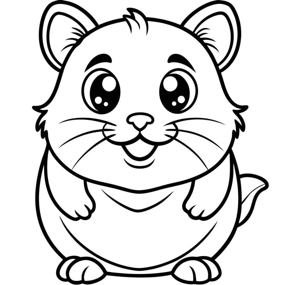 hamster coloring pages for kids vector