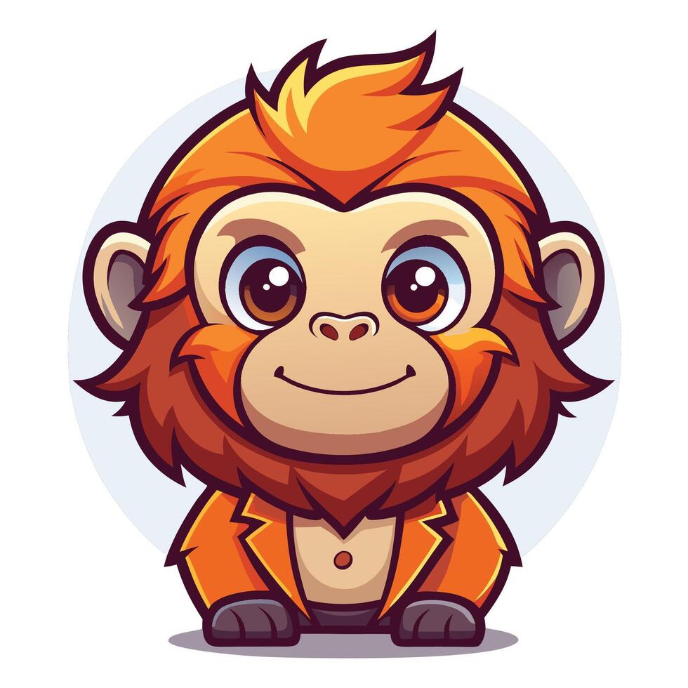 monkey in suit illustration vector