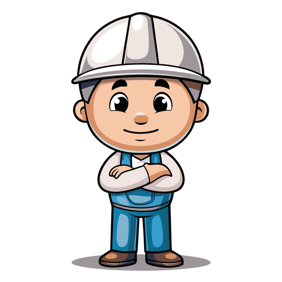 cartoon character of a construction worker vector