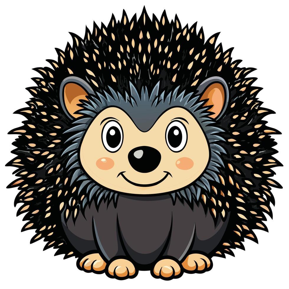a cartoon hedgehog sitting on a white background vector