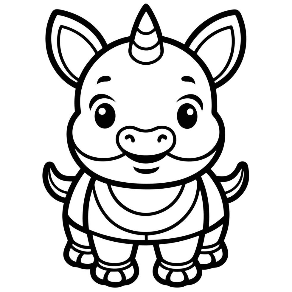 a cartoon unicorn with horns and a bow on its head vector
