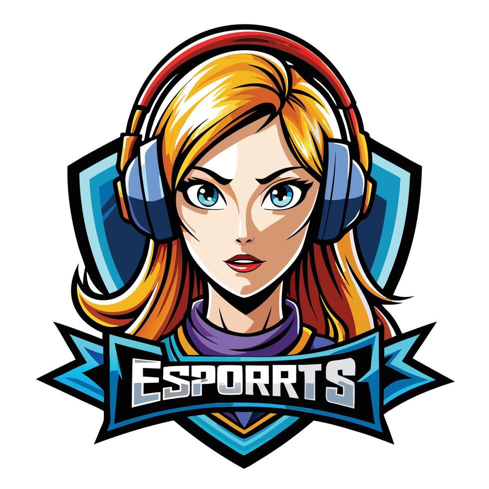 esports girl avatar illustration vector