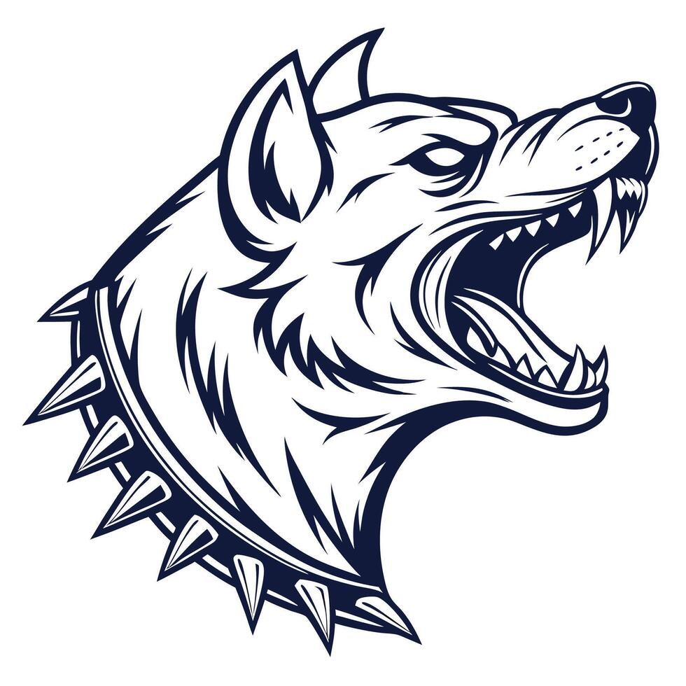 the head of a wolf with spikes on it vector
