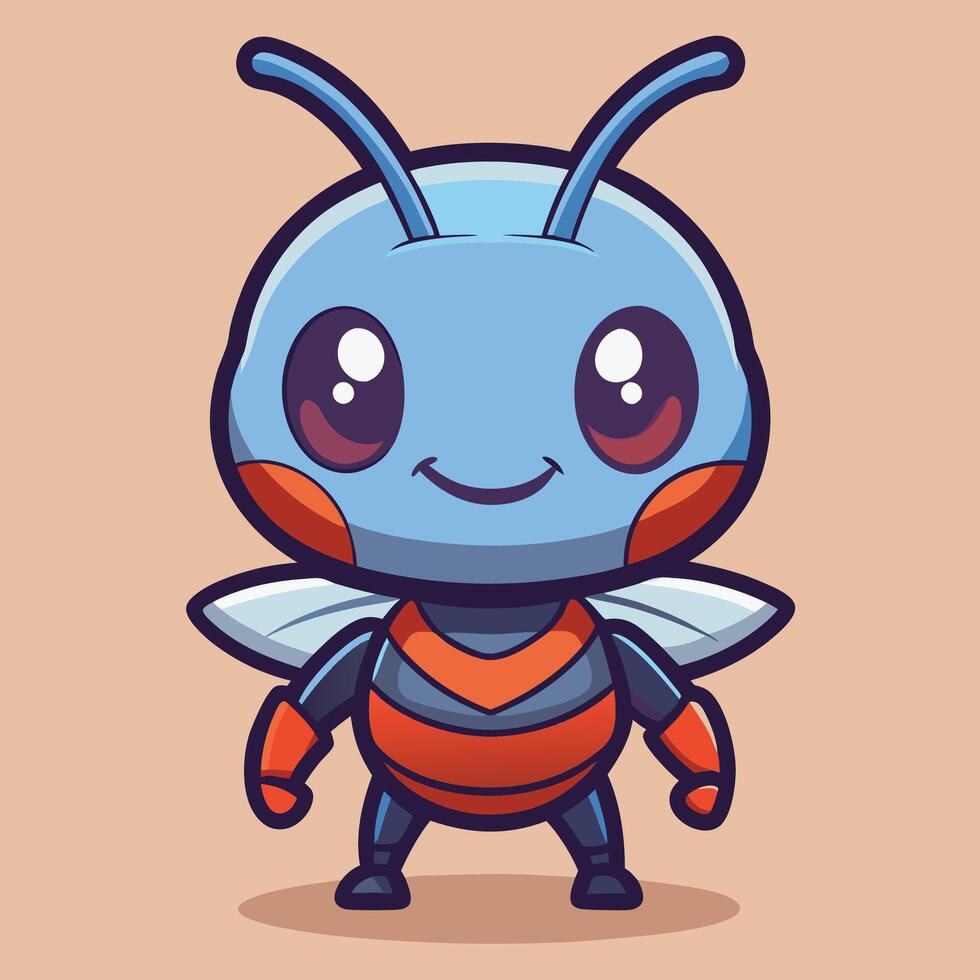a cartoon bee with big eyes and a big nose vector