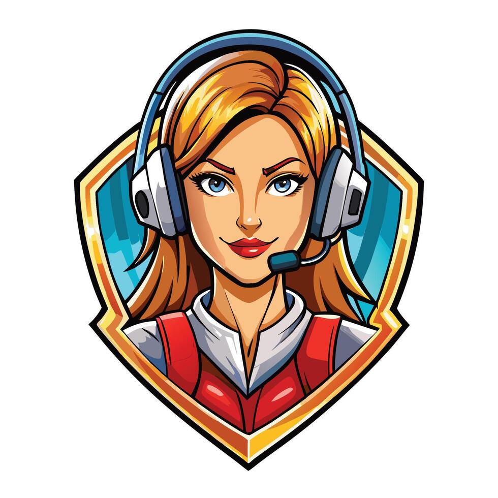 call center operator avatar illustration vector