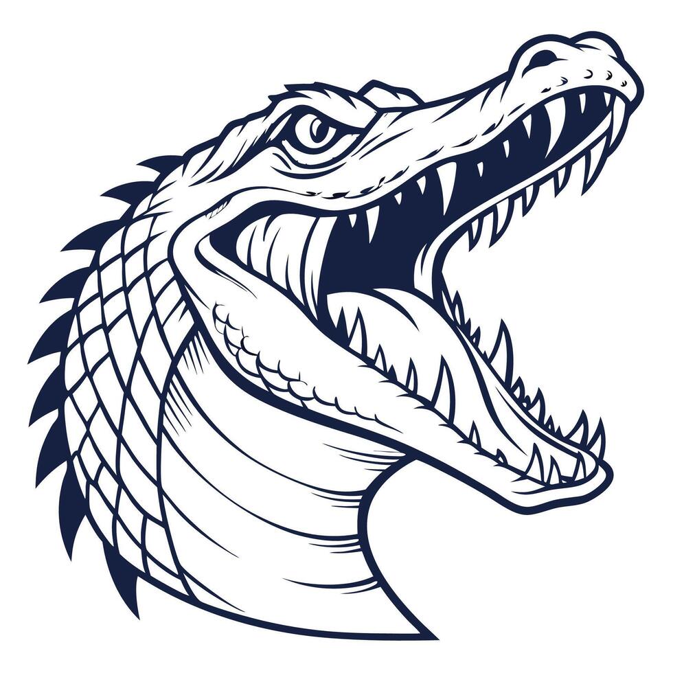 an alligator head with its mouth open vector