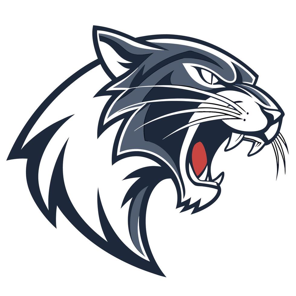 the head of a panther is shown in a cartoon style vector