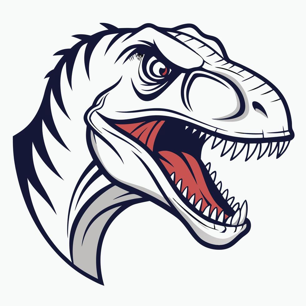 a t - rex head with open mouth vector