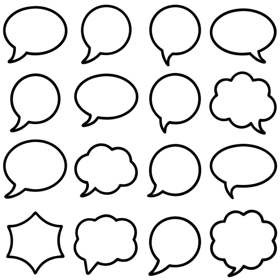 a set of speech bubbles with different shapes vector