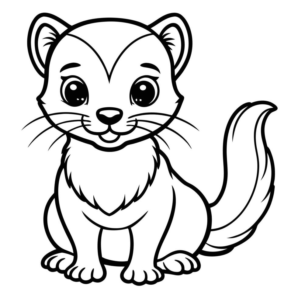 a cartoon mouse coloring page vector