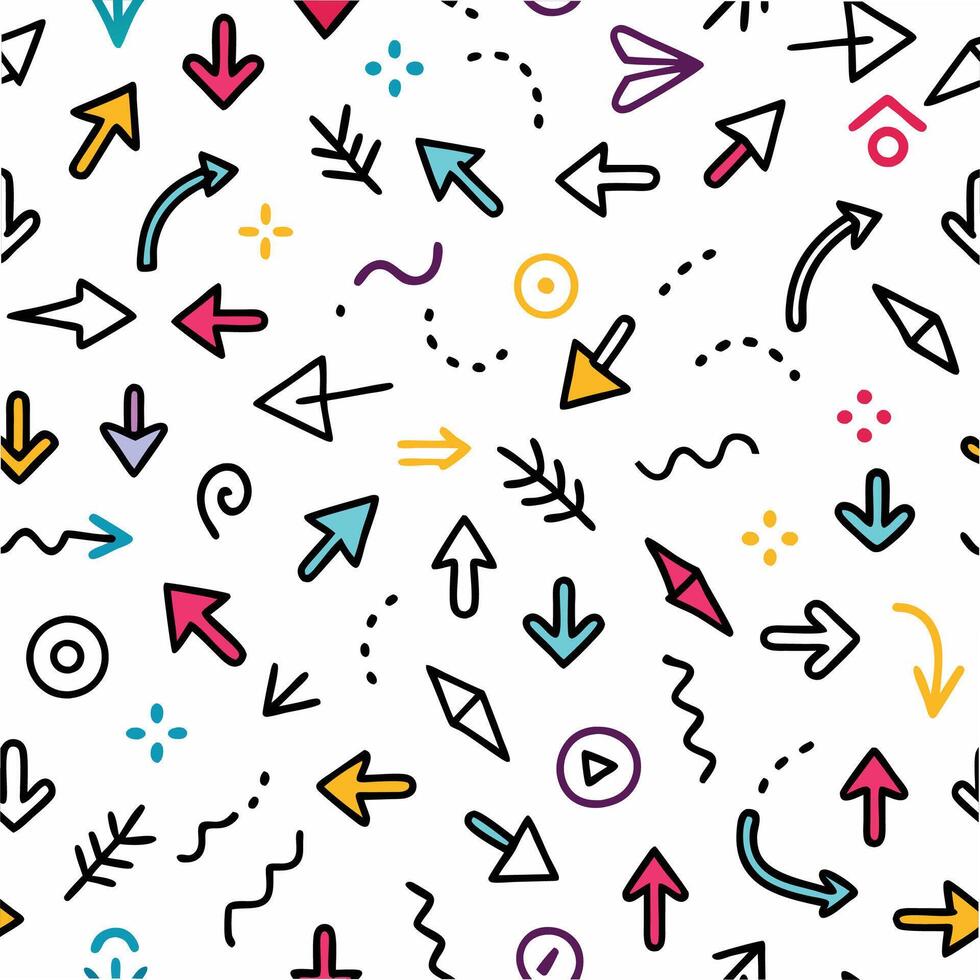 seamless pattern with colorful arrows and arrows vector