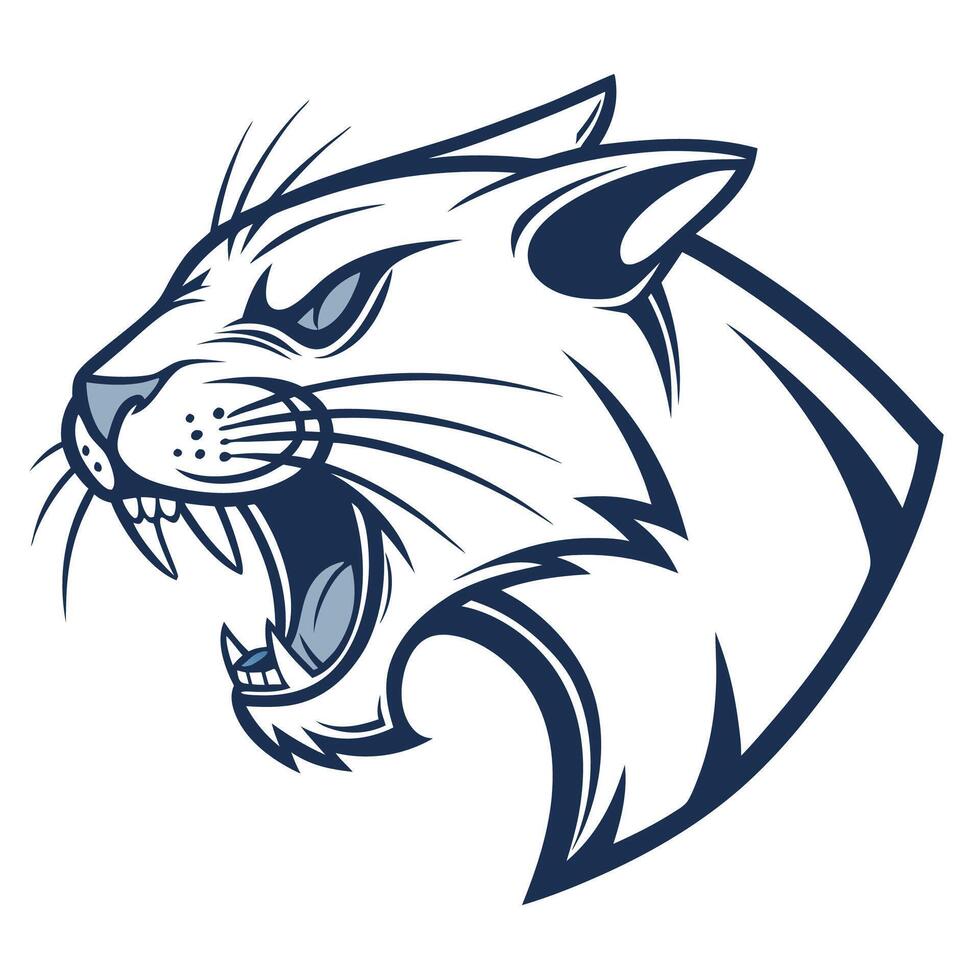 a head of a panther with its mouth open vector